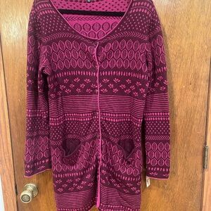 Gudrun Sjoden Fuchsia and Pink Patterned Cardigan